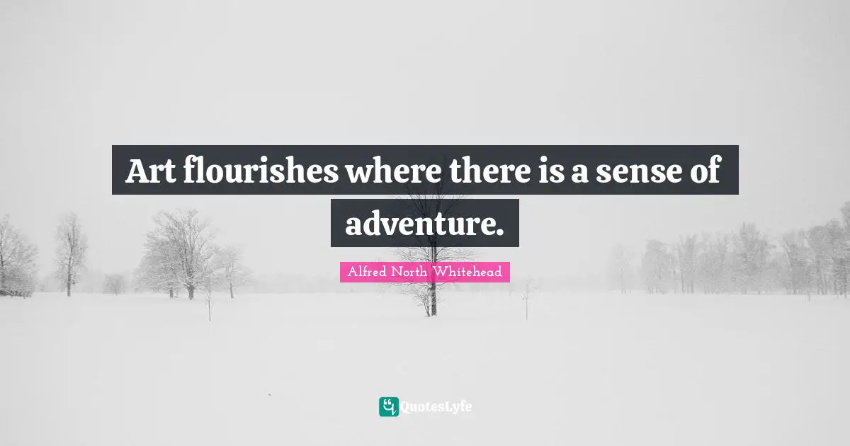Art flourishes where there is a sense of adventure.