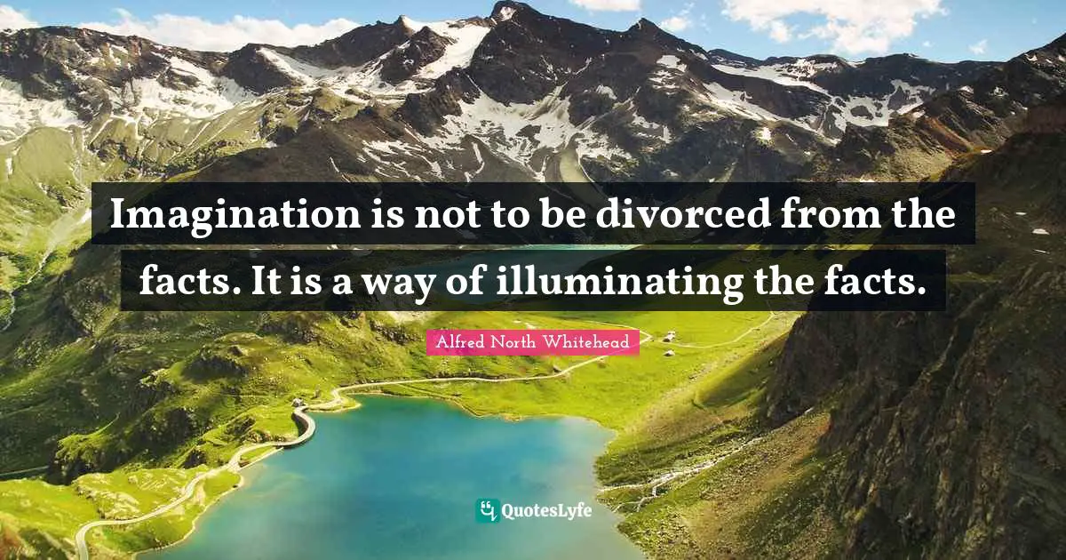 Imagination is not to be divorced from the facts. It is a way of illuminating the facts.