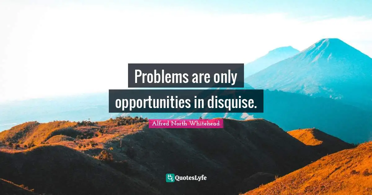 Problems are only opportunities in disquise.