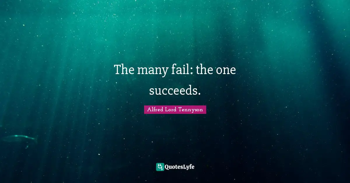 The many fail: the one succeeds.