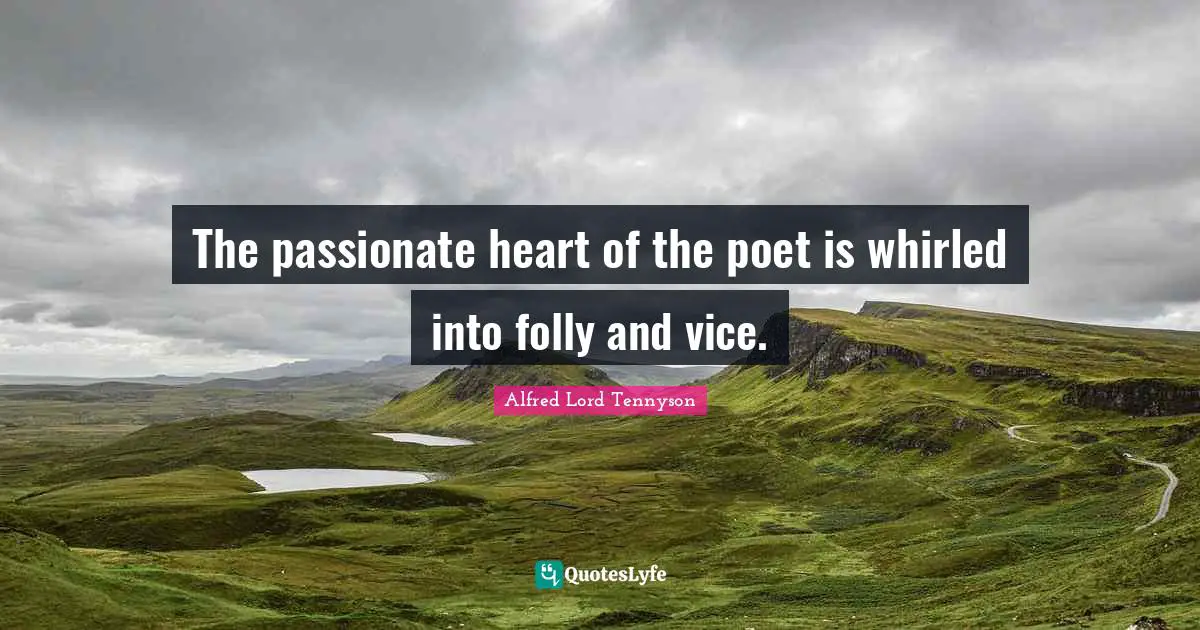 The passionate heart of the poet is whirled into folly and vice.