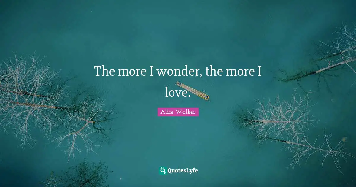 The more I wonder, the more I love.