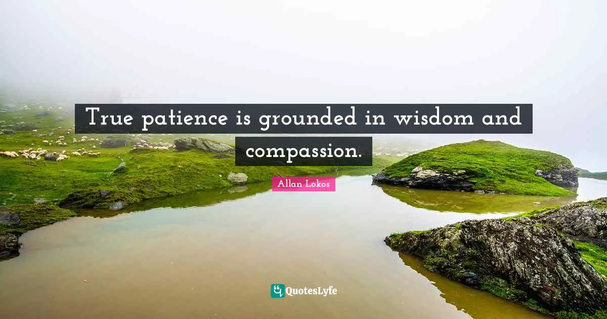 True patience is grounded in wisdom and compassion.