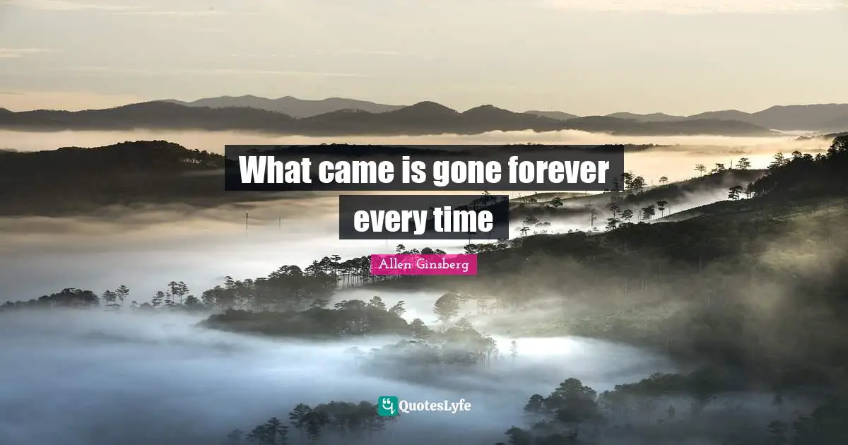 What came is gone forever every time