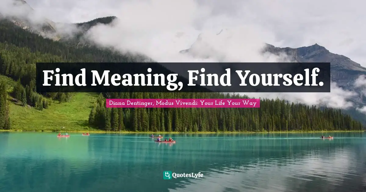 Find Meaning, Find Yourself.
