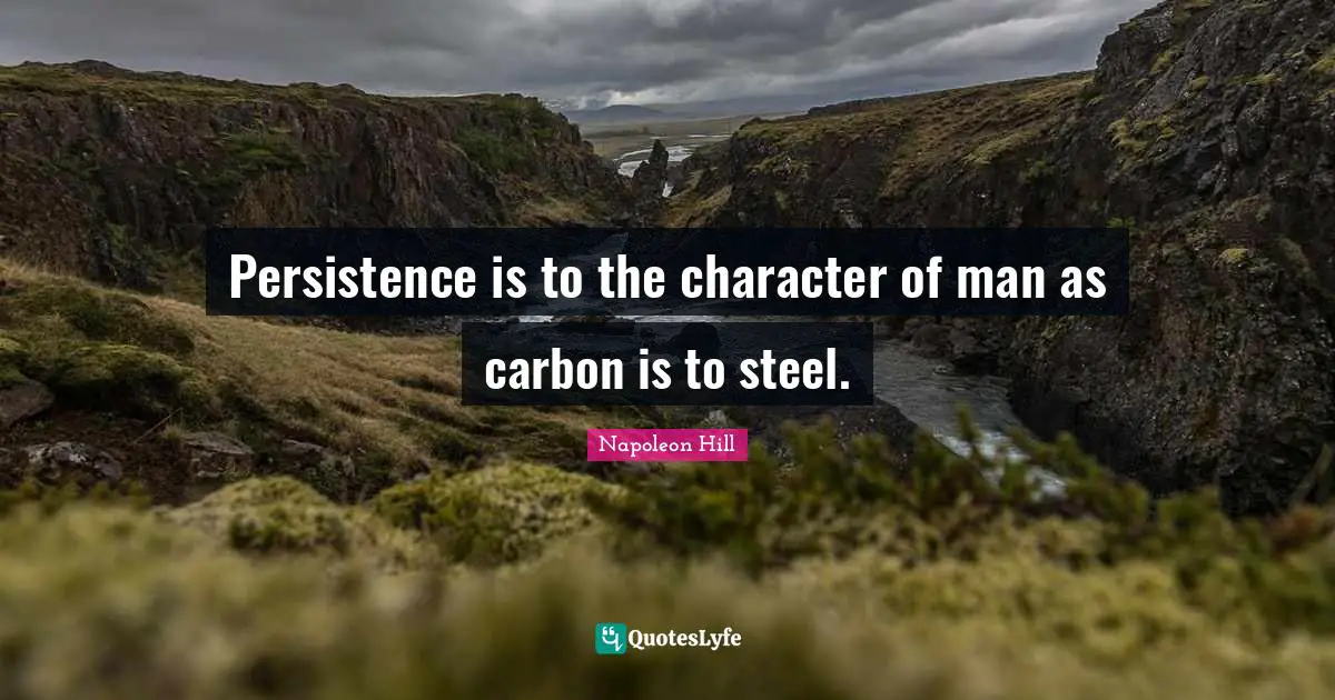 Persistence is to the character of man as carbon is to steel.