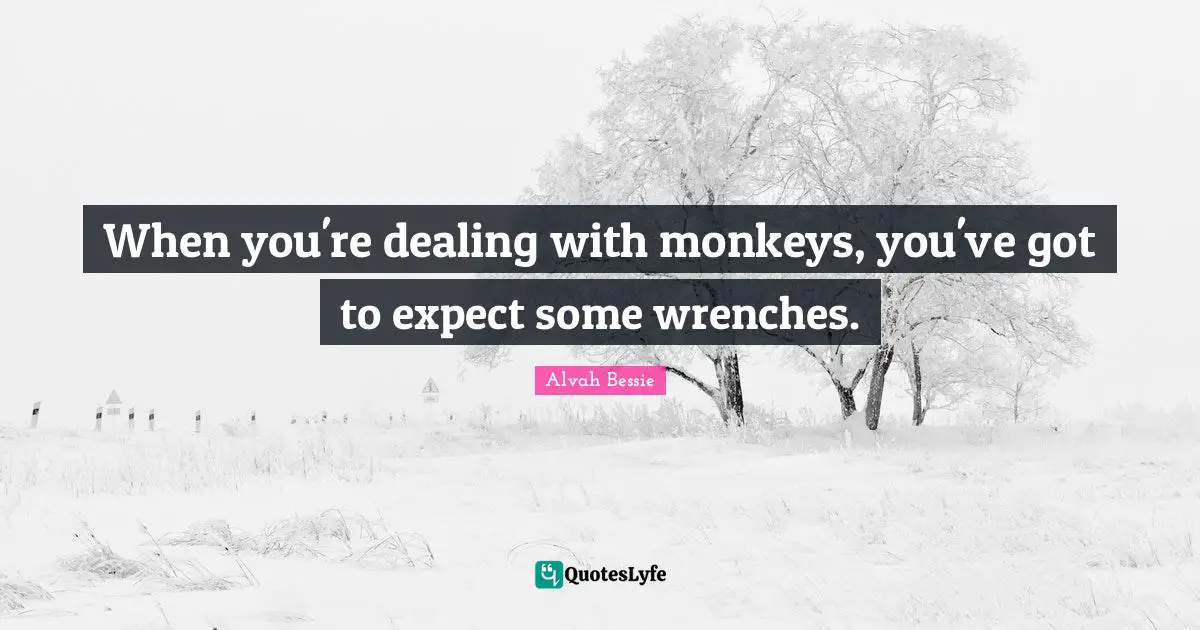 When you're dealing with monkeys, you've got to expect some wrenches.
