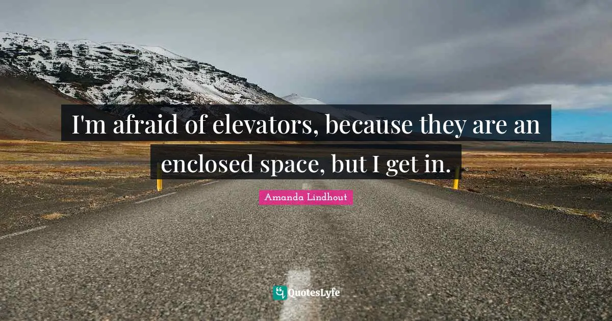 I'm afraid of elevators, because they are an enclosed space, but I get in.