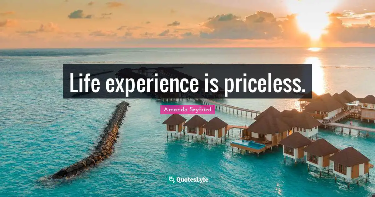 Life Experience Quotes: "Life experience is priceless."