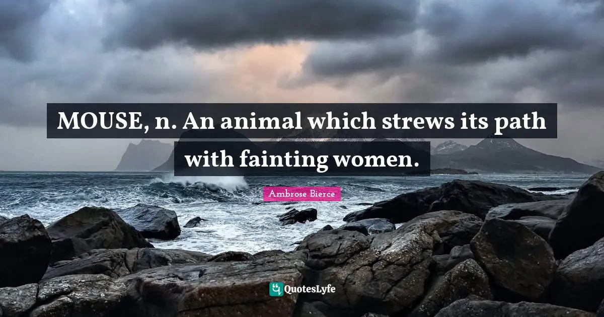 MOUSE, n. An animal which strews its path with fainting women.