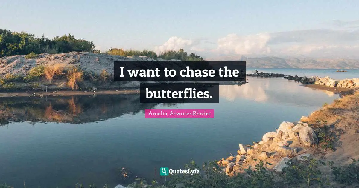 I want to chase the butterflies.