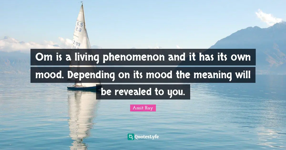 Om is a living phenomenon and it has its own mood. Depending on its mood the meaning will be revealed to you.