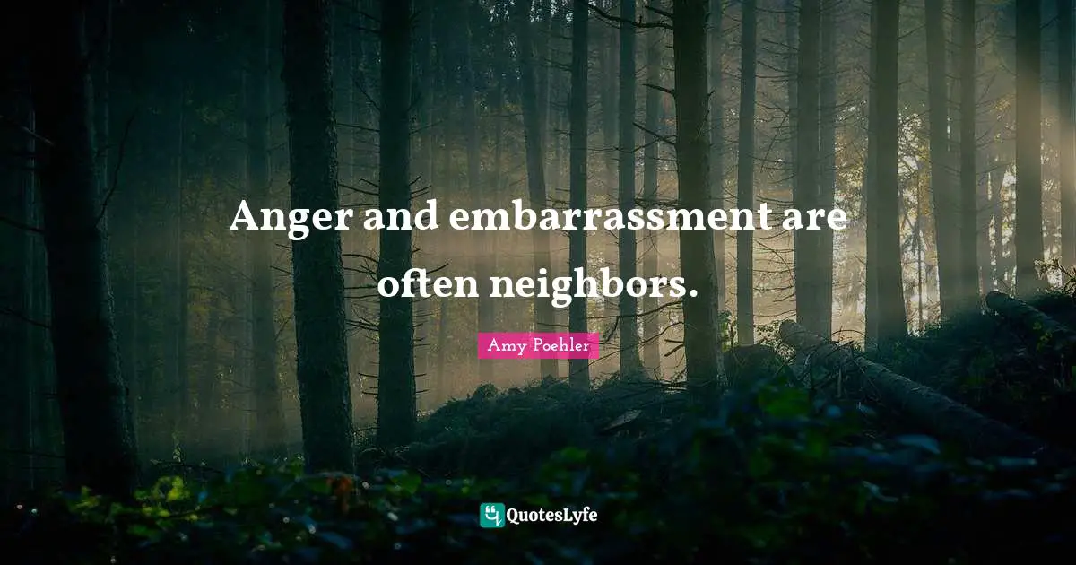 Anger and embarrassment are often neighbors.