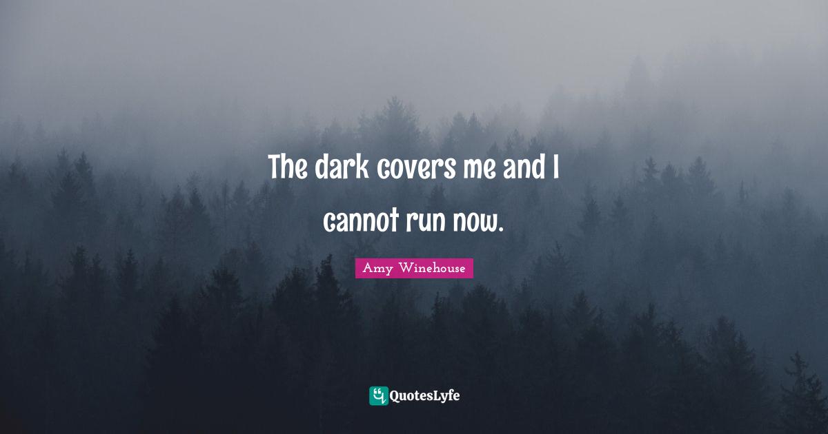 The dark covers me and I cannot run now.