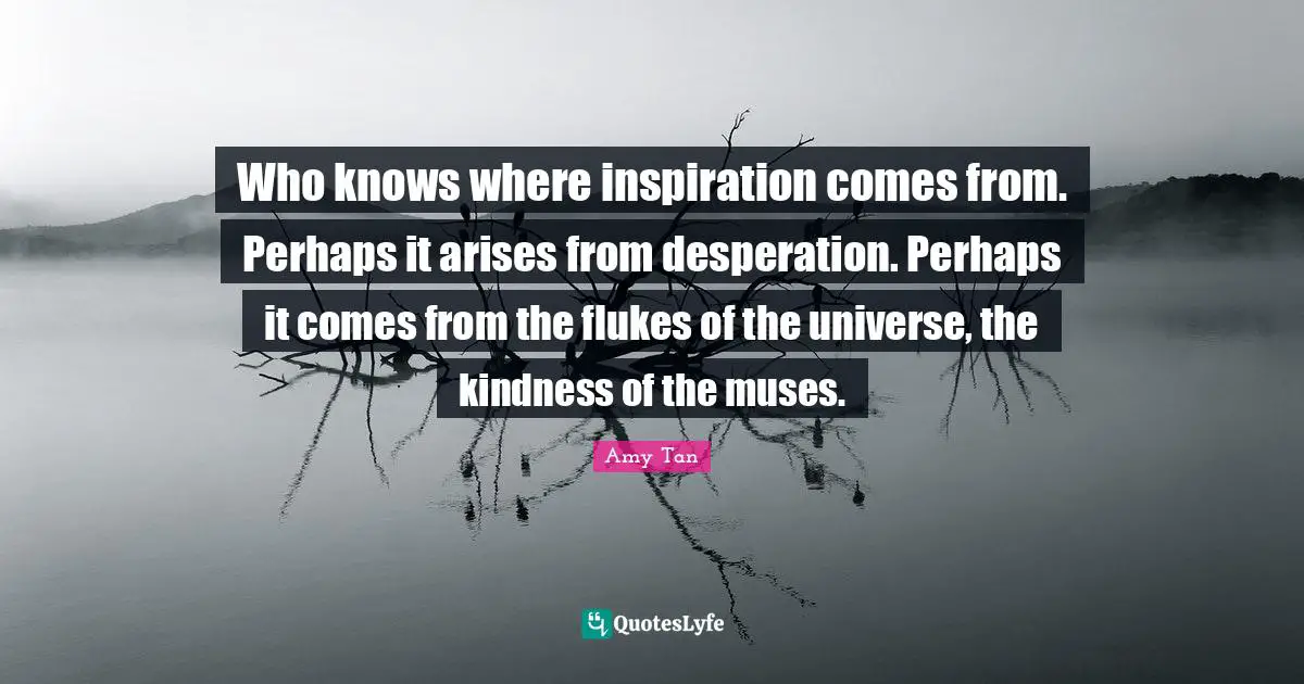 Who knows where inspiration comes from. Perhaps it arises from desperation. Perhaps it comes from the flukes of the universe, the kindness of the muses.