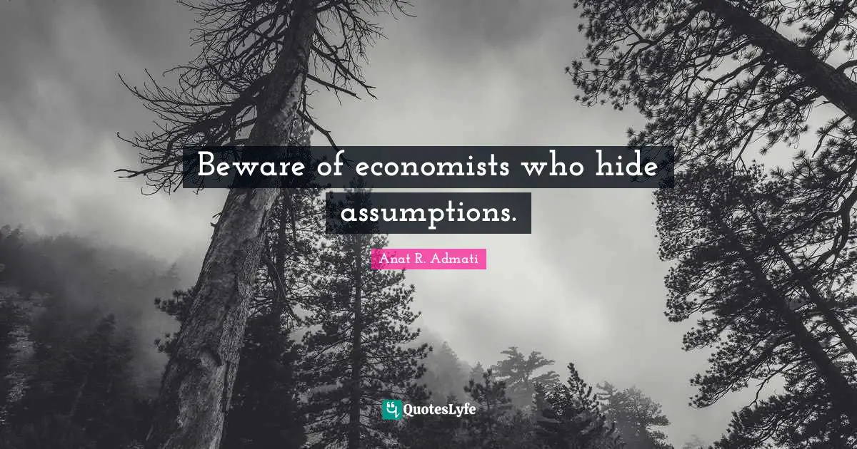 Beware of economists who hide assumptions.