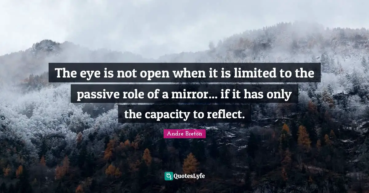 The eye is not open when it is limited to the passive role of a mirror... if it has only the capacity to reflect.