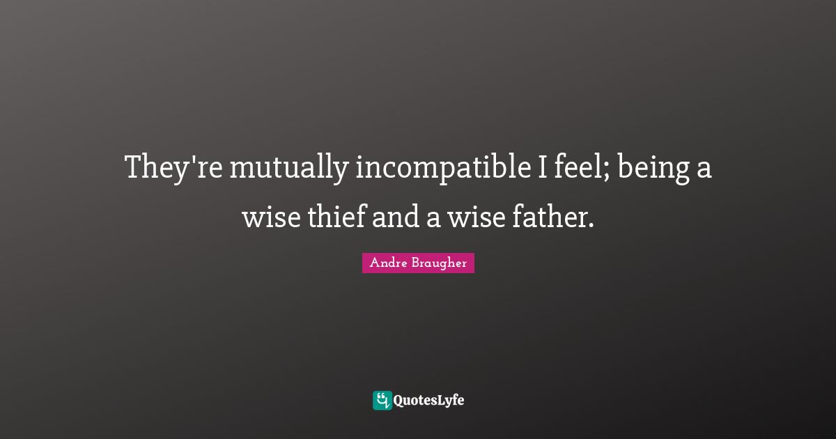 They're mutually incompatible I feel; being a wise thief and a wise father.