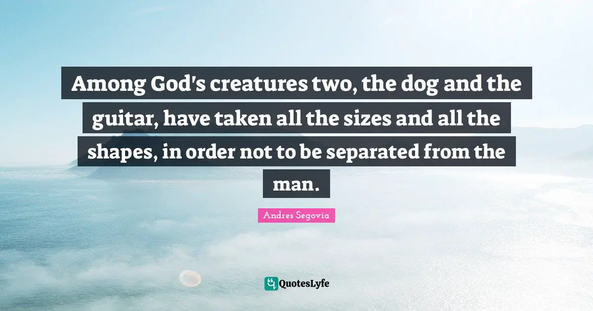 Among God's creatures two, the dog and the guitar, have taken all the sizes and all the shapes, in order not to be separated from the man.
