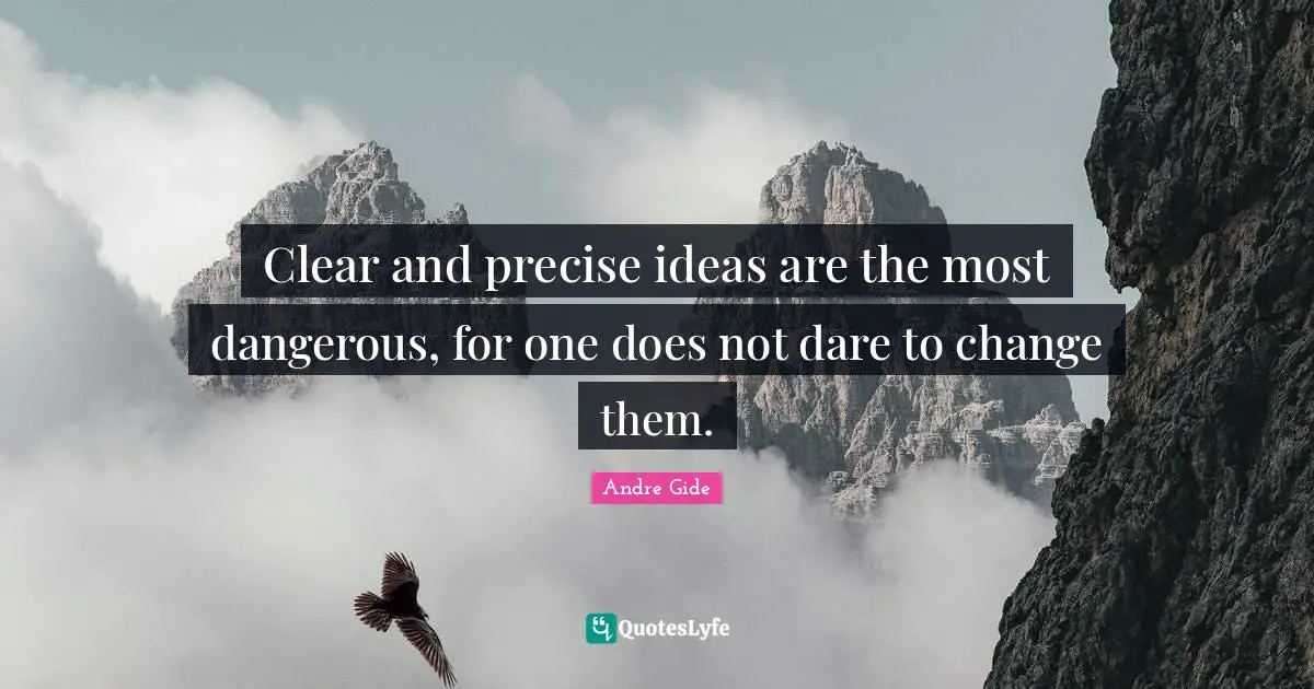 Clear and precise ideas are the most dangerous, for one does not dare to change them.