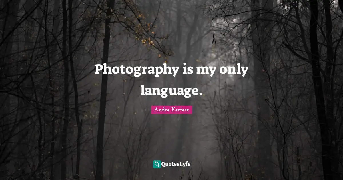 Photography is my only language.