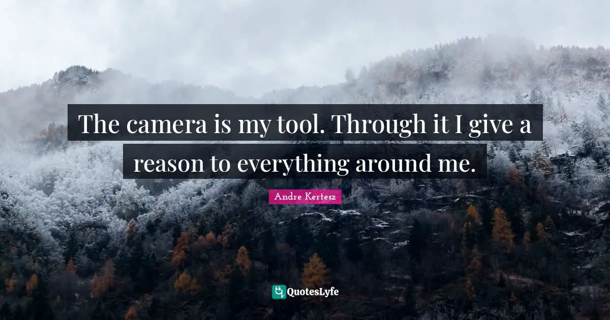 The camera is my tool. Through it I give a reason to everything around me.
