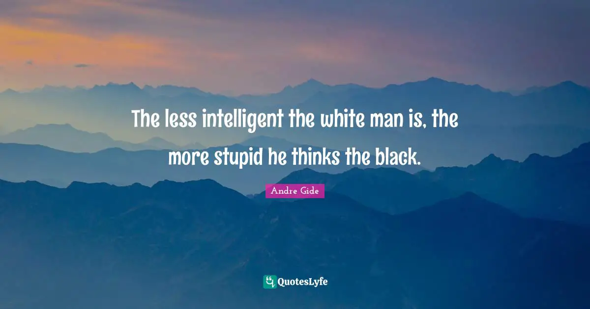 The less intelligent the white man is, the more stupid he thinks the black.