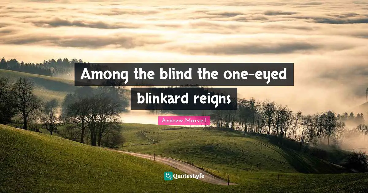 Among the blind the one-eyed blinkard reigns
