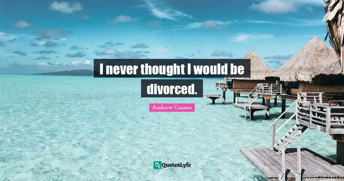 Andrew Cuomo Quotes: "I never thought I would be divorced."