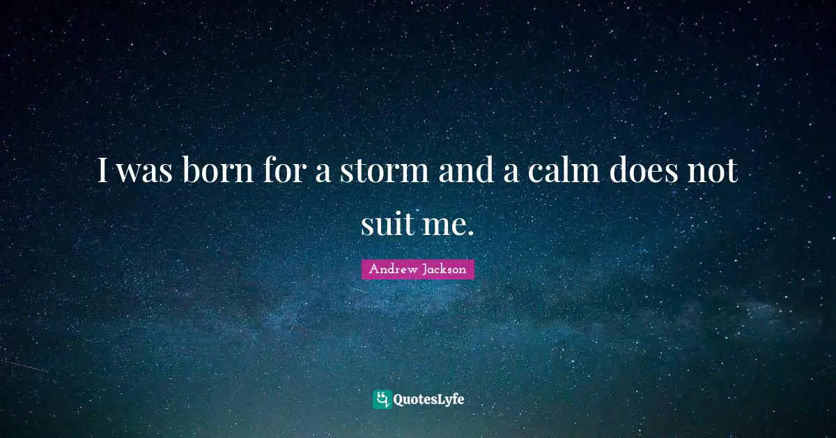 Calm Quotes: "I was born for a storm and a calm does not suit me."
