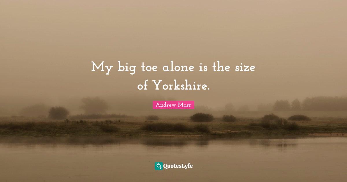 My big toe alone is the size of Yorkshire.