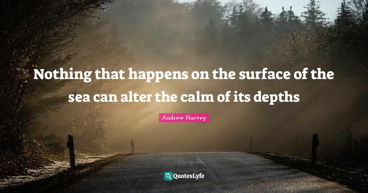 Andrew Harvey Quotes: Nothing that happens on the surface of the sea can alter the calm of its depths