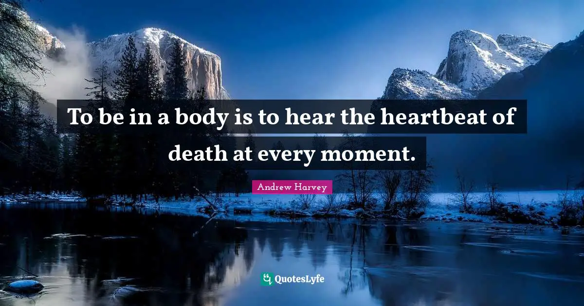 To be in a body is to hear the heartbeat of death at every moment.