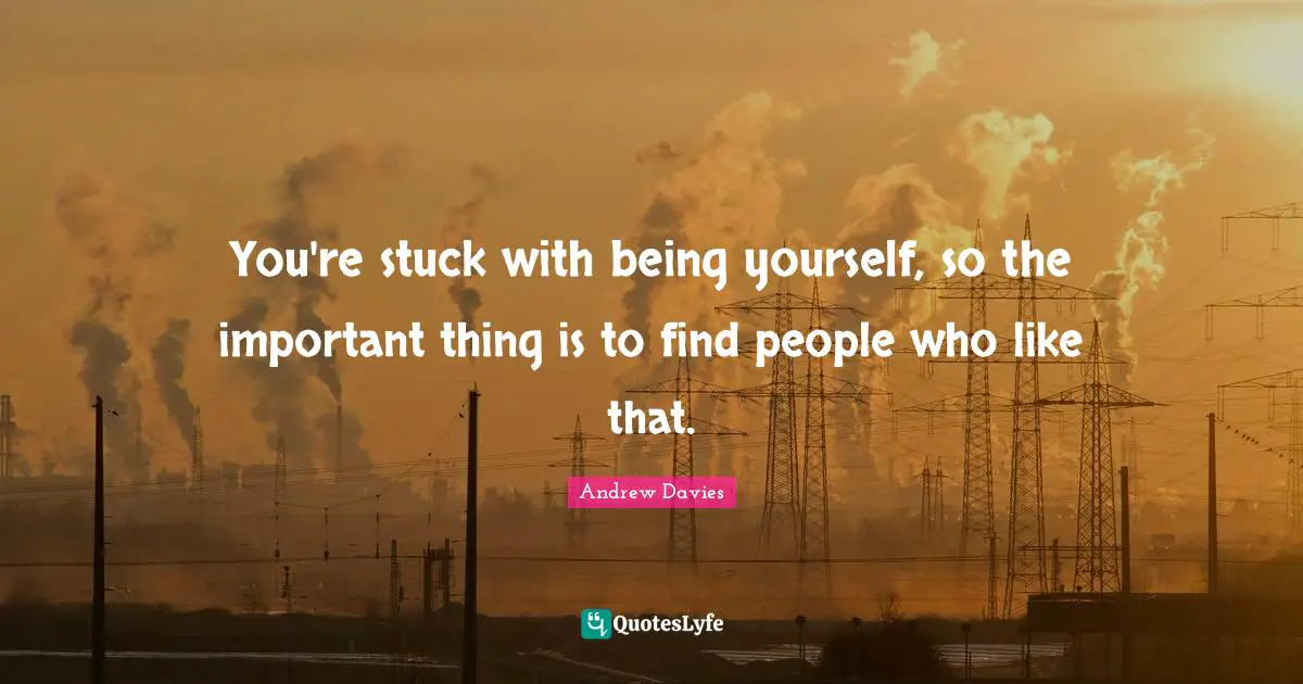Andrew Davies Quotes: "You're stuck with being yourself, so the important thing is to find people who like that."