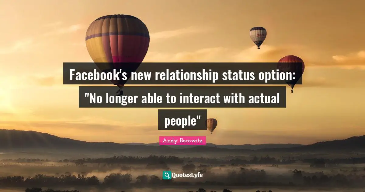 Facebook's new relationship status option: "No longer able to interact with actual people"