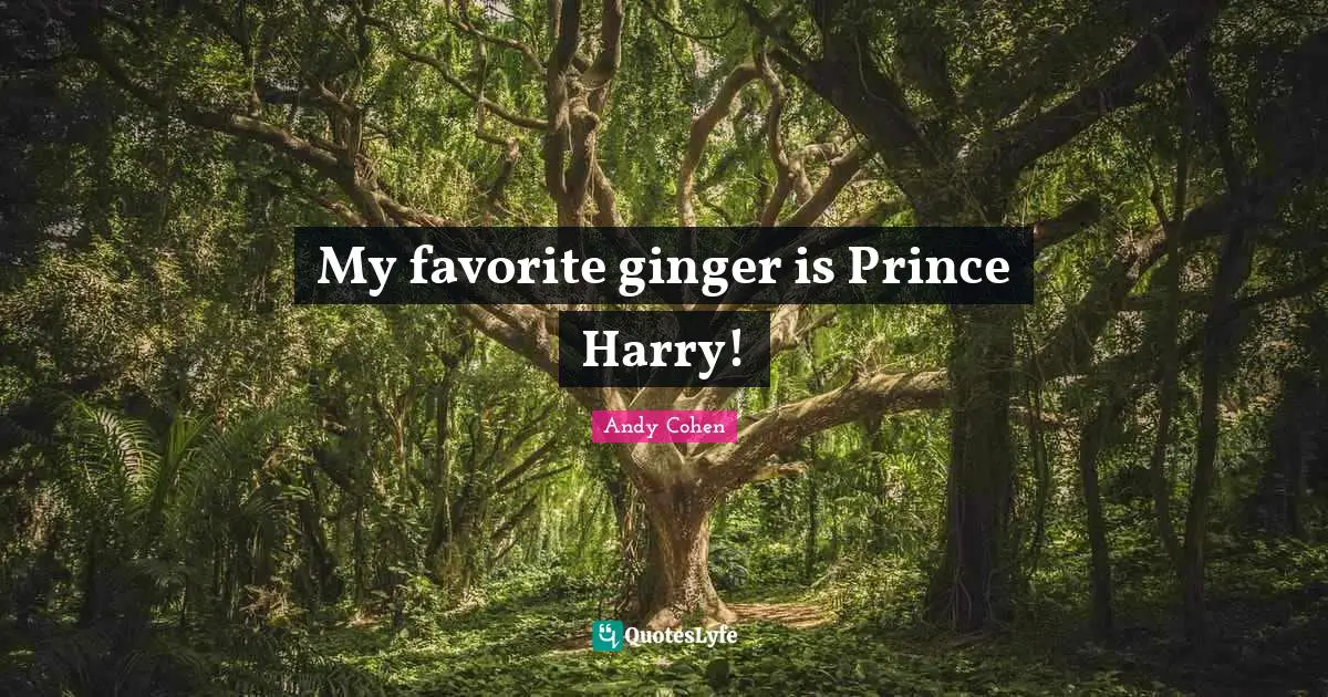 Andy Cohen Quotes: "My favorite ginger is Prince Harry!"