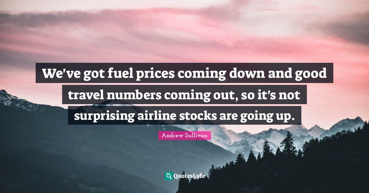 We've got fuel prices coming down and good travel numbers coming out