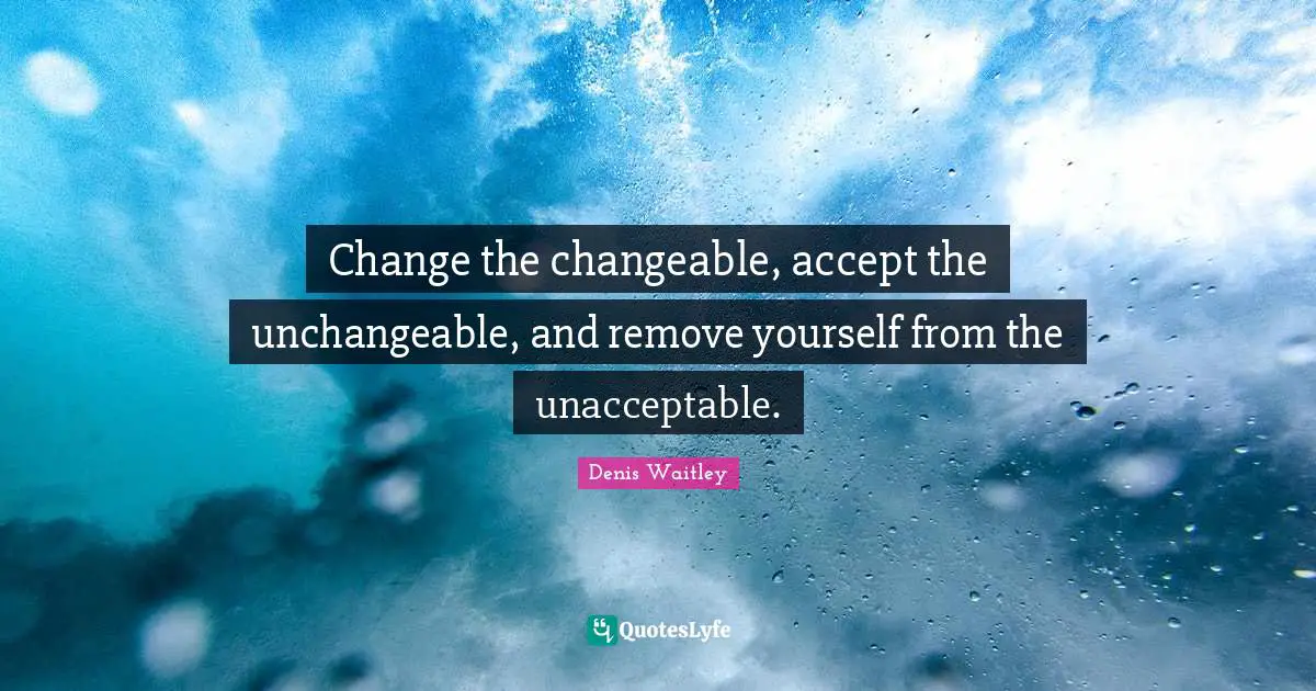 Life Lessons Quotes: "Change the changeable, accept the unchangeable, and remove yourself from the unacceptable."