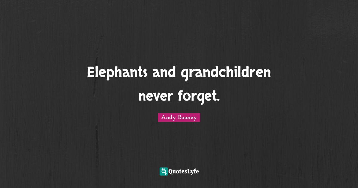Grandmother Quotes: "Elephants and grandchildren never forget."