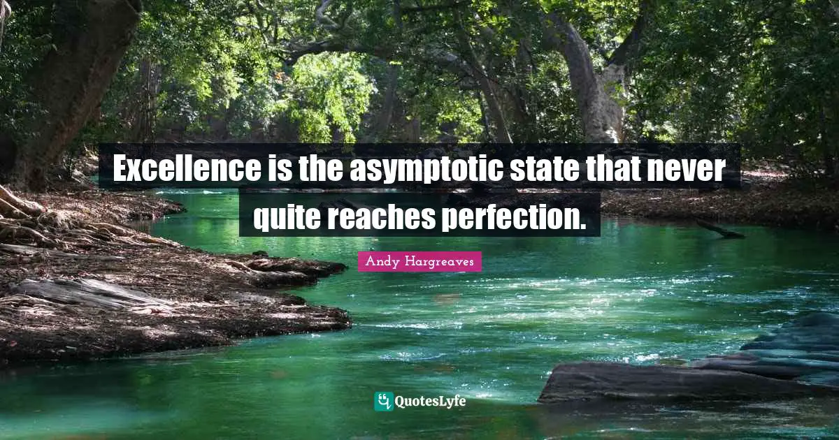 Excellence is the asymptotic state that never quite reaches perfection.