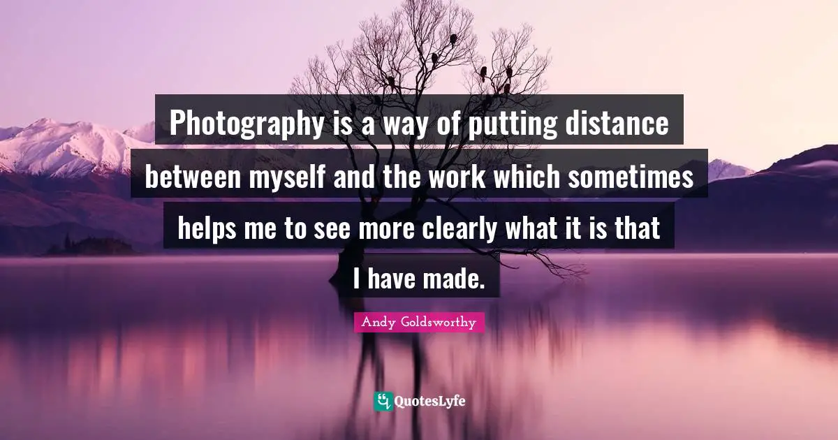 Photography is a way of putting distance between myself and the work which sometimes helps me to see more clearly what it is that I have made.