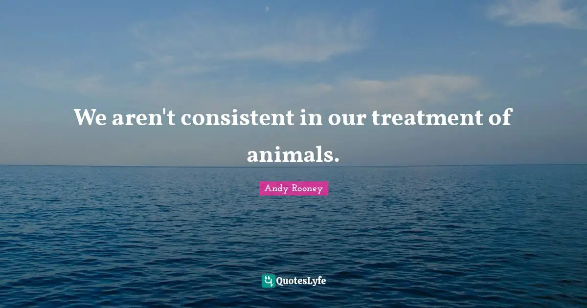 We aren't consistent in our treatment of animals.