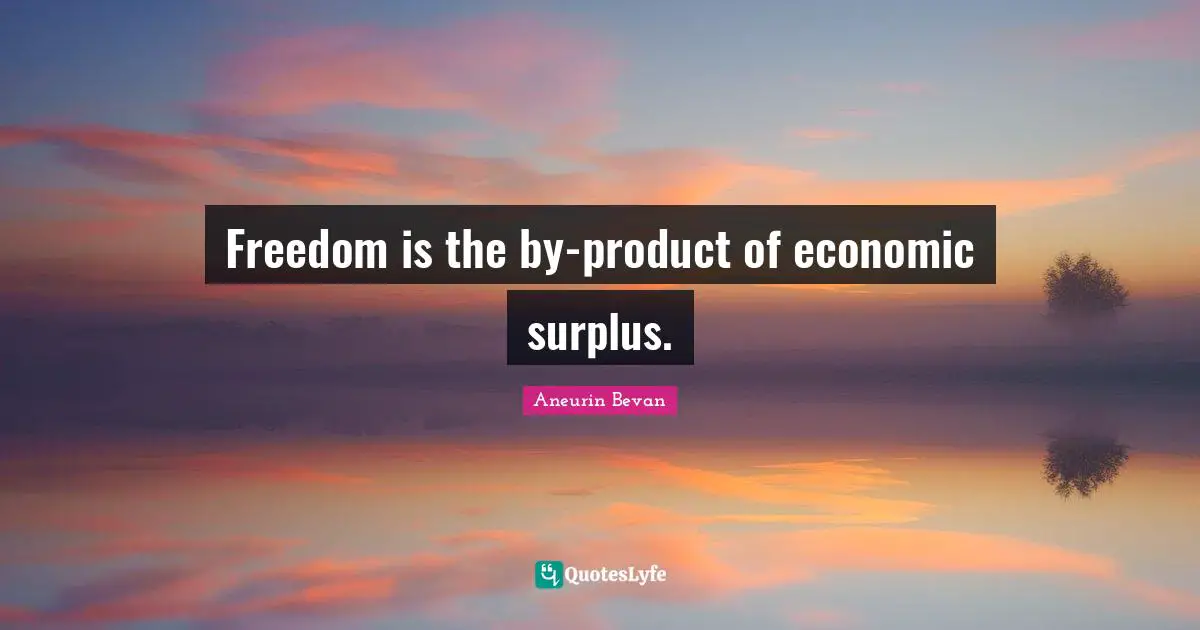 Surplus Quotes: "Freedom is the by-product of economic surplus."