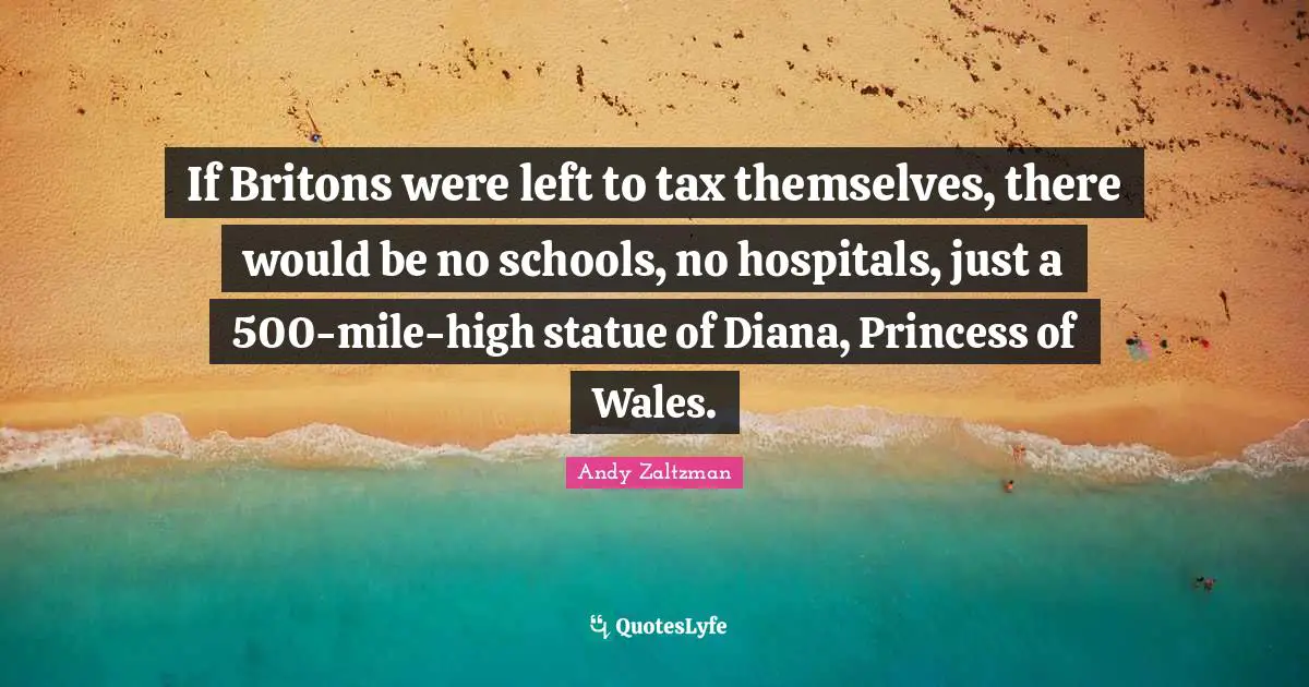 If Britons were left to tax themselves, there would be no schools, no hospitals, just a 500-mile-high statue of Diana, Princess of Wales.