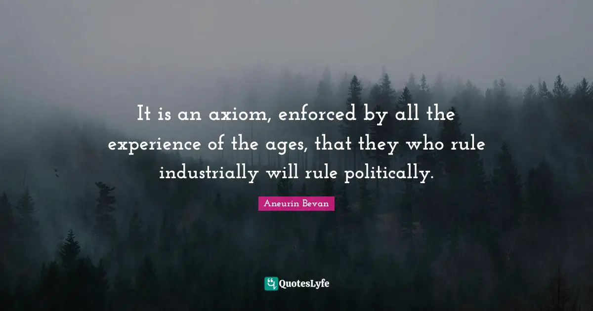 It is an axiom, enforced by all the experience of the ages, that they who rule industrially will rule politically.