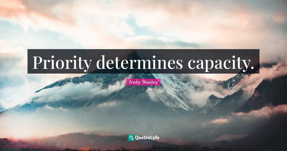 Priority determines capacity.