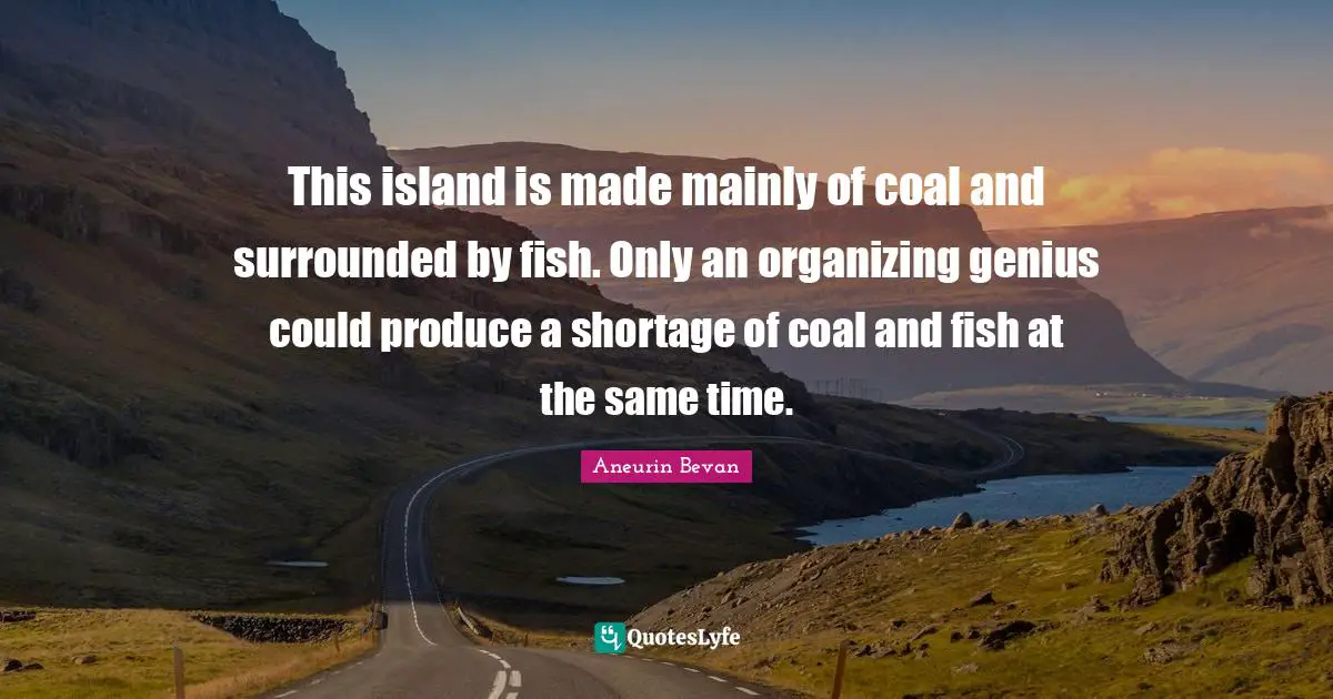 This island is made mainly of coal and surrounded by fish. Only an organizing genius could produce a shortage of coal and fish at the same time.