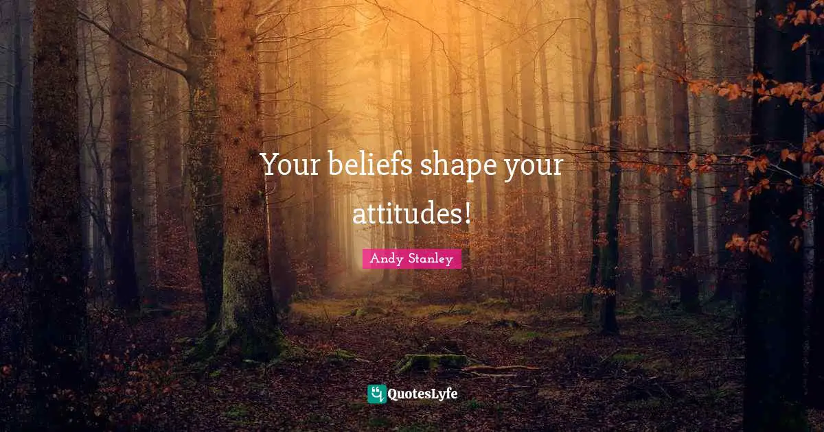 Your beliefs shape your attitudes!
