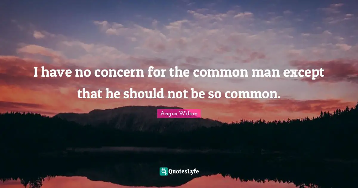 Common Man Quotes: "I have no concern for the common man except that he should not be so common."