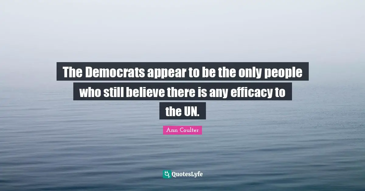 Efficacy Quotes: "The Democrats appear to be the only people who still believe there is any efficacy to the UN."